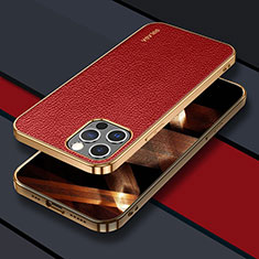 Coque Luxe Cuir Housse Etui LD3 pour Apple iPhone 14 Pro Max Rouge