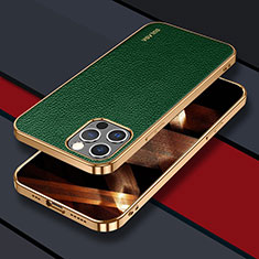 Coque Luxe Cuir Housse Etui LD3 pour Apple iPhone 14 Pro Max Vert