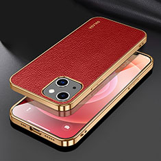 Coque Luxe Cuir Housse Etui LD3 pour Apple iPhone 14 Rouge