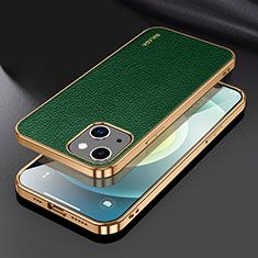 Coque Luxe Cuir Housse Etui LD3 pour Apple iPhone 14 Vert