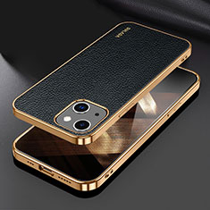 Coque Luxe Cuir Housse Etui LD3 pour Apple iPhone 15 Noir