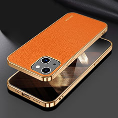 Coque Luxe Cuir Housse Etui LD3 pour Apple iPhone 15 Orange