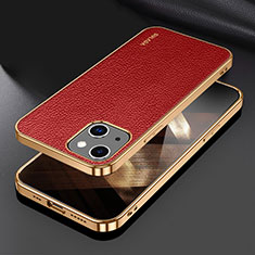 Coque Luxe Cuir Housse Etui LD3 pour Apple iPhone 15 Plus Rouge