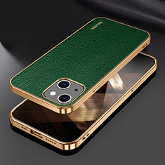 Coque Luxe Cuir Housse Etui LD3 pour Apple iPhone 15 Plus Vert