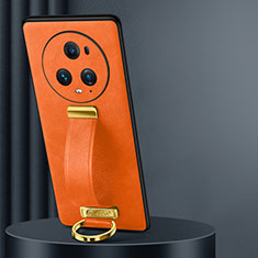 Coque Luxe Cuir Housse Etui LD3 pour Huawei Honor Magic5 Pro 5G Orange