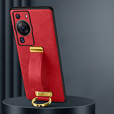 Coque Luxe Cuir Housse Etui LD3 pour Huawei P60 Pro Rouge