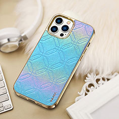 Coque Luxe Cuir Housse Etui LD4 pour Apple iPhone 13 Pro Bleu