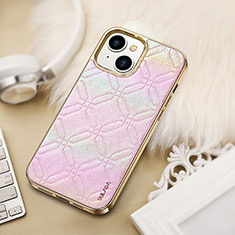 Coque Luxe Cuir Housse Etui LD4 pour Apple iPhone 13 Rose