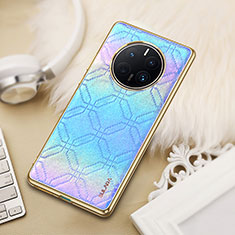 Coque Luxe Cuir Housse Etui LD4 pour Huawei Mate 50 Pro Bleu