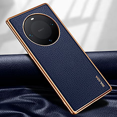 Coque Luxe Cuir Housse Etui LD4 pour Huawei Mate 60 Pro Bleu