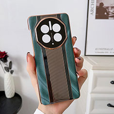 Coque Luxe Cuir Housse Etui LF4 pour Huawei Mate 50 Pro Vert