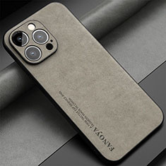 Coque Luxe Cuir Housse Etui LS1 pour Apple iPhone 13 Pro Gris