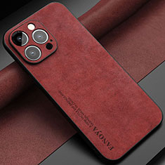 Coque Luxe Cuir Housse Etui LS1 pour Apple iPhone 13 Pro Rouge