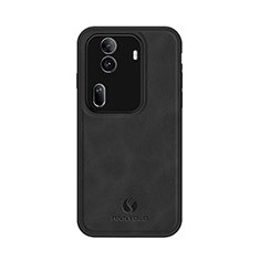 Coque Luxe Cuir Housse Etui LS1 pour Oppo Reno11 Pro 5G Noir