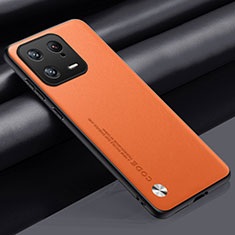 Coque Luxe Cuir Housse Etui LS1 pour Xiaomi Mi 13 5G Orange
