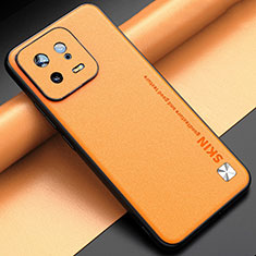 Coque Luxe Cuir Housse Etui LS2 pour Xiaomi Mi 13 5G Orange