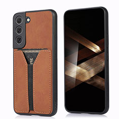 Coque Luxe Cuir Housse Etui M02T pour Samsung Galaxy S24 5G Marron