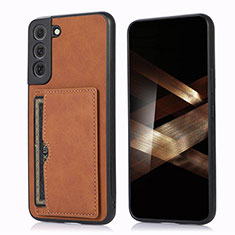 Coque Luxe Cuir Housse Etui M03T pour Samsung Galaxy S24 5G Marron