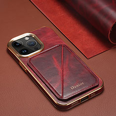 Coque Luxe Cuir Housse Etui MT1 pour Apple iPhone 14 Pro Rouge