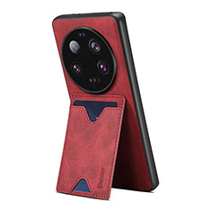 Coque Luxe Cuir Housse Etui MT2 pour Xiaomi Mi 13 Ultra 5G Rouge