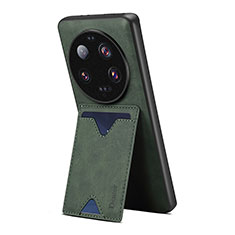 Coque Luxe Cuir Housse Etui MT2 pour Xiaomi Mi 13 Ultra 5G Vert