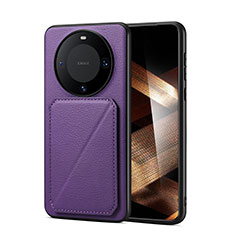 Coque Luxe Cuir Housse Etui MT3 pour Huawei Mate 60 Pro Violet