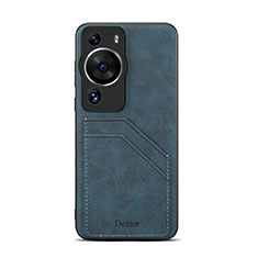 Coque Luxe Cuir Housse Etui MT3 pour Huawei P60 Bleu