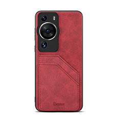 Coque Luxe Cuir Housse Etui MT3 pour Huawei P60 Pro Rouge