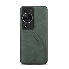 Coque Luxe Cuir Housse Etui MT3 pour Huawei P60 Vert