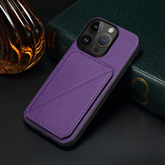 Coque Luxe Cuir Housse Etui MT4 pour Apple iPhone 14 Pro Violet