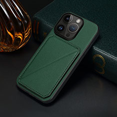 Coque Luxe Cuir Housse Etui MT4 pour Apple iPhone 15 Pro Max Vert