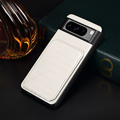 Coque Luxe Cuir Housse Etui MT4 pour Google Pixel 8 Pro 5G Blanc