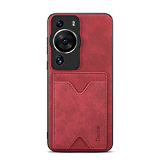 Coque Luxe Cuir Housse Etui MT4 pour Huawei P60 Pro Rouge