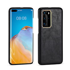 Coque Luxe Cuir Housse Etui N04 pour Huawei P40 Pro Noir