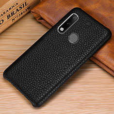 Coque Luxe Cuir Housse Etui P01 pour Huawei P30 Lite Noir