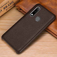 Coque Luxe Cuir Housse Etui P01 pour Huawei P30 Lite XL Marron