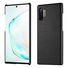 Coque Luxe Cuir Housse Etui P01 pour Samsung Galaxy Note 10 Plus 5G Noir