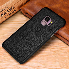 Coque Luxe Cuir Housse Etui P01 pour Samsung Galaxy S9 Noir