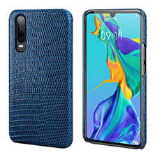 Coque Luxe Cuir Housse Etui P02 pour Huawei P30 Bleu