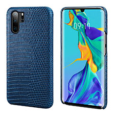 Coque Luxe Cuir Housse Etui P02 pour Huawei P30 Pro Bleu