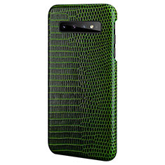 Coque Luxe Cuir Housse Etui P02 pour Samsung Galaxy S10 Plus Vert