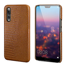 Coque Luxe Cuir Housse Etui P03 pour Huawei P20 Pro Marron