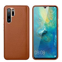 Coque Luxe Cuir Housse Etui P03 pour Huawei P30 Pro New Edition Marron