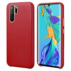 Coque Luxe Cuir Housse Etui P04 pour Huawei P30 Pro New Edition Rouge