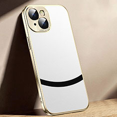 Coque Luxe Cuir Housse Etui PD1 pour Apple iPhone 14 Blanc