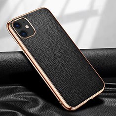 Coque Luxe Cuir Housse Etui pour Apple iPhone 12 Mini Noir