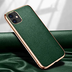 Coque Luxe Cuir Housse Etui pour Apple iPhone 12 Mini Vert