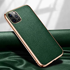 Coque Luxe Cuir Housse Etui pour Apple iPhone 12 Pro Max Vert