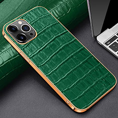 Coque Luxe Cuir Housse Etui pour Apple iPhone 13 Pro Max Vert