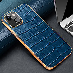 Coque Luxe Cuir Housse Etui pour Apple iPhone 14 Plus Bleu